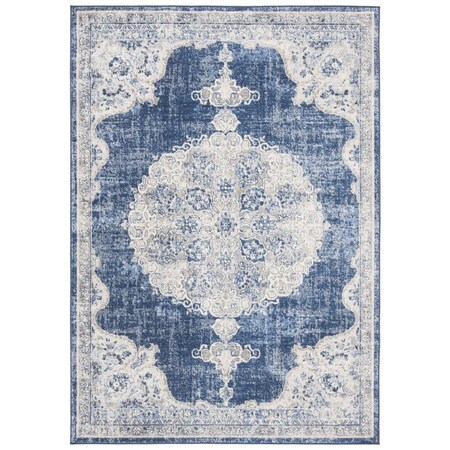 Safavieh 5 x 5 ft. Brentwood Collection Square Rug - Navy & Ivory BNT867N-5SQ